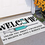 4 HG UU TIEN. Welcome Love And Science-doormat () Doormat mockup 11