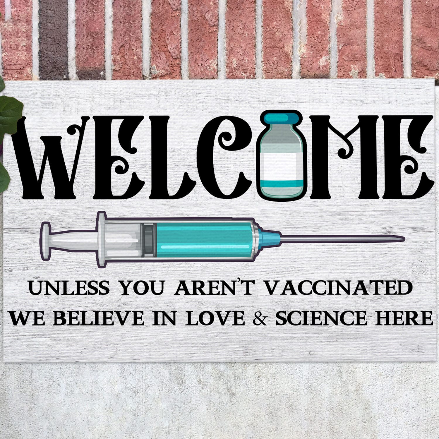 4 HG UU TIEN. Welcome Love And Science-doormat () Doormat mockup 12