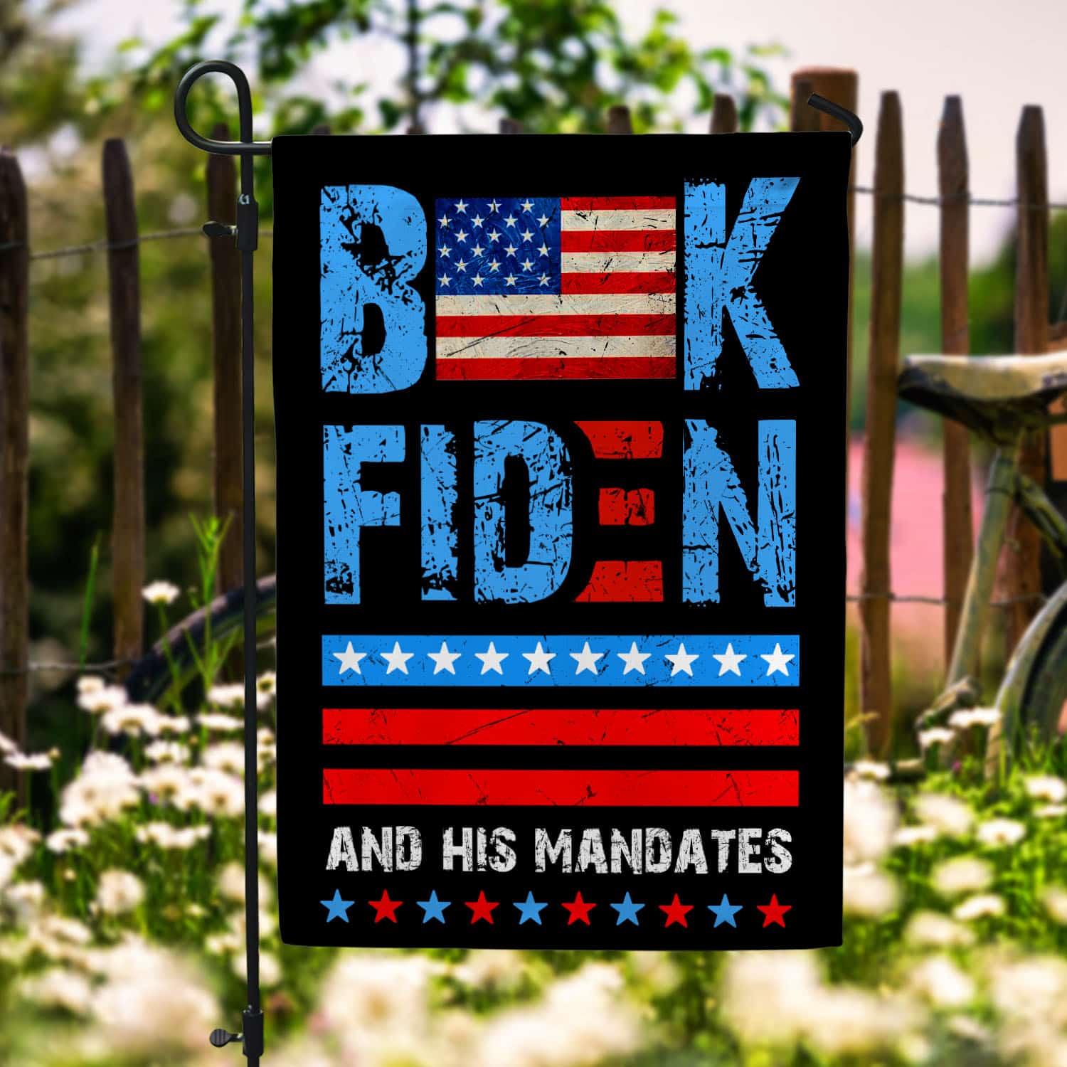 9 HG. Buck Fiden His Mandates_30x60 Garden Flag Mockup 6