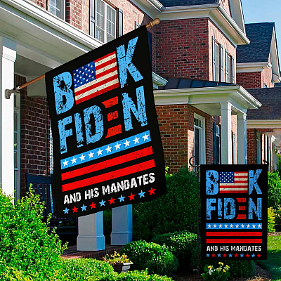 Alternative view of Buck Fiden And His Mandates Garden Flag - Impeach Joe Biden Flag - Fuck Biden House Flag