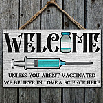 4 HG UU TIEN. Welcome Love And Science-doorsign () Mockup 1
