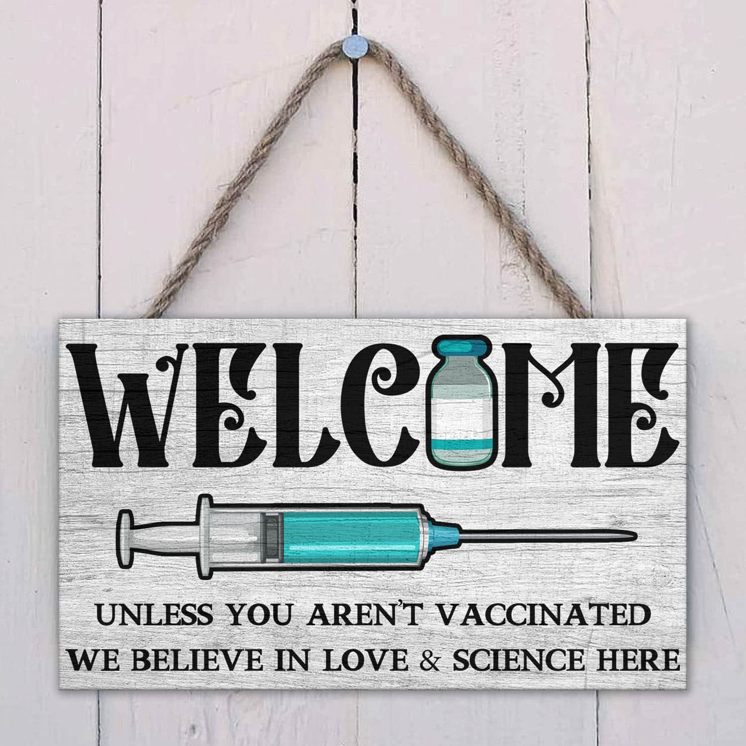 4 HG UU TIEN. Welcome Love And Science-doorsign () Mockup 2