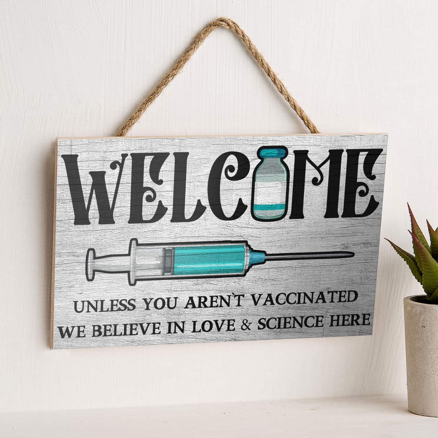 4 HG UU TIEN. Welcome Love And Science-doorsign () Mockup 6