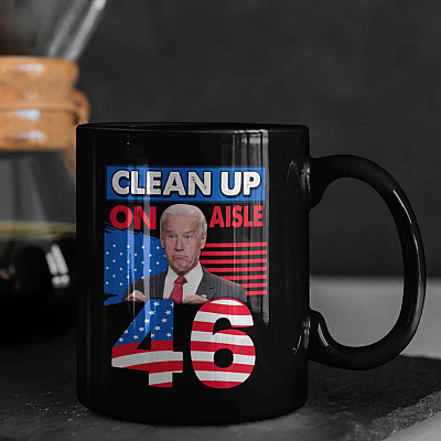 Alternative view of Clean Up On Aisle 46 Ceramic Coffee Mug - Beer Stein - Water Bottle - Color Changing Mug - Impeach Joe Biden Mug