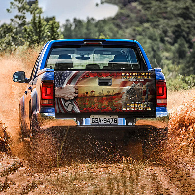 Alternative view of All Gave Some Some Gave All Through We May Not Know Veteran Memorial Day Poppy Truck Tailgate Decal Sticker Wrap Graphic Sticker