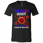Biden Variant tee, Black, V-Neck T-Shirt