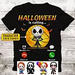 Halloween Is Calling Custom Clipart Horror Movie Characters T-Shirt - Funny Halloween Chibi Hoodie - Sweatshirt - Long Sleeve Shirt