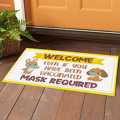 Alternative view of Welcome Even If You Have Been Vaccinated Mask Required Doormat - Mask Required Welcome Mat