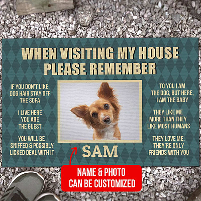 Alternative view of Custom Photo Dog When Visiting My House Please Remember Indoor Doormat - Personalized Dog Welcome Door Mat