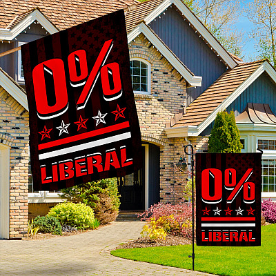 Alternative view of 0 Percent Liberal Garden Flag - House Flag - Wall Flag - Political Gift Patriotism Flag