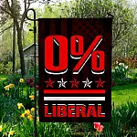 0 Percent Liberal Garden Flag - House Flag - Wall Flag - Political Gift Patriotism Flag