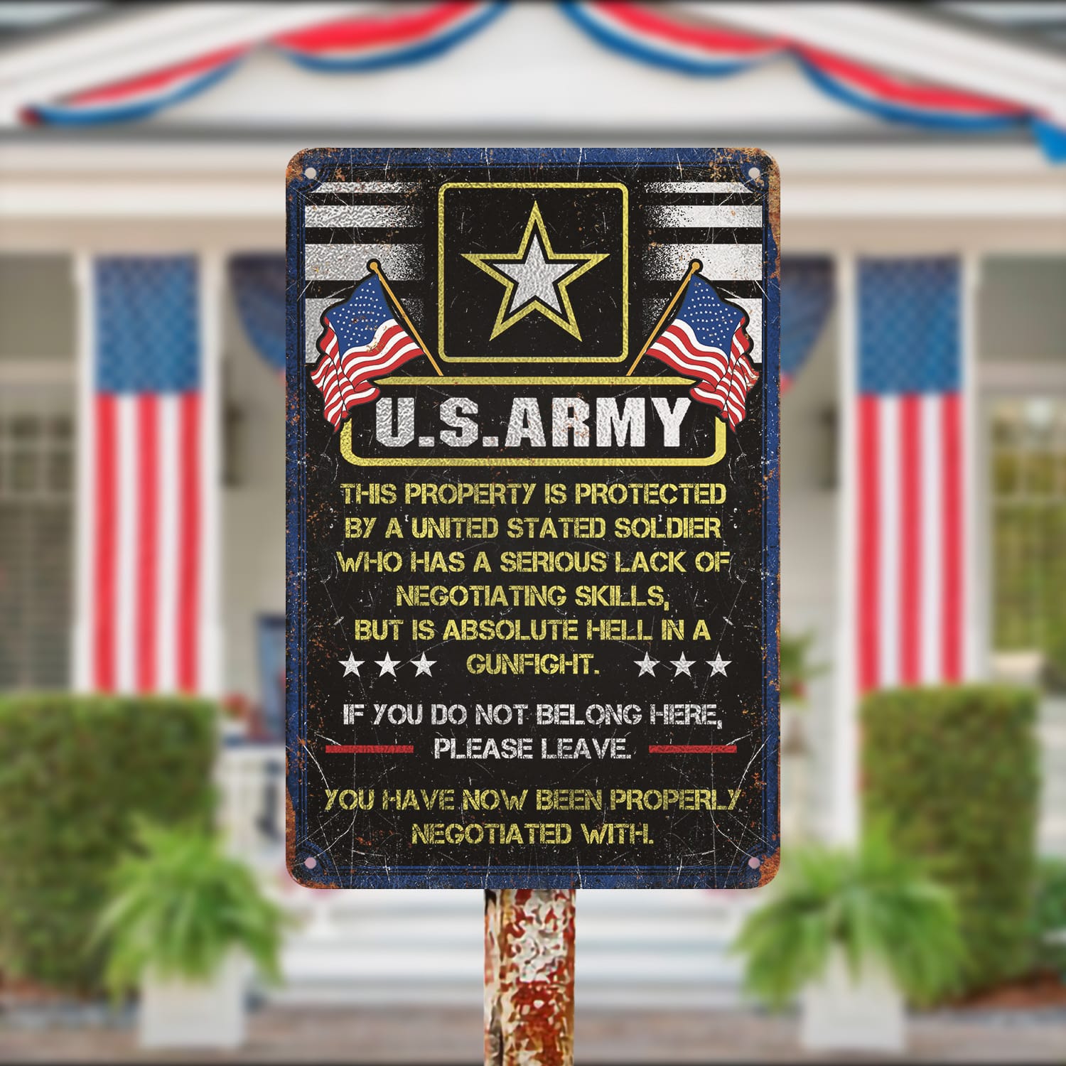 7KNG. Property Army (6) Metal Sign Mockup 13