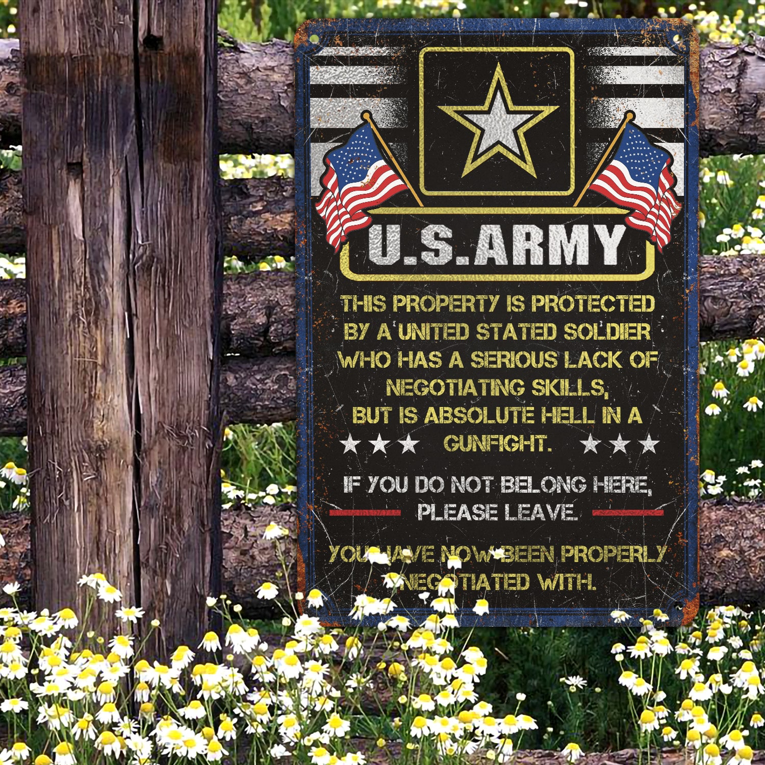 7KNG. Property Army (6) Metal Sign Mockup 10