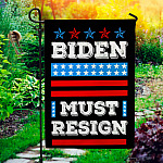 Biden Must Resign Garden Flag - House Flag - Wall Flag - Biden Not My President Flag