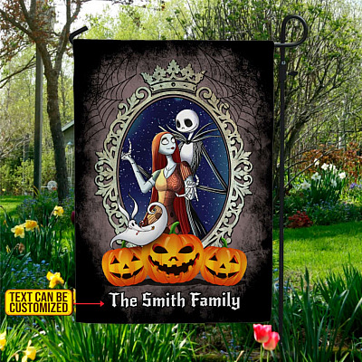 Personalized Family Halloween The Nightmare Jack Family Decorative Garden Flag - Indoor Outdoor Flag - House Flag