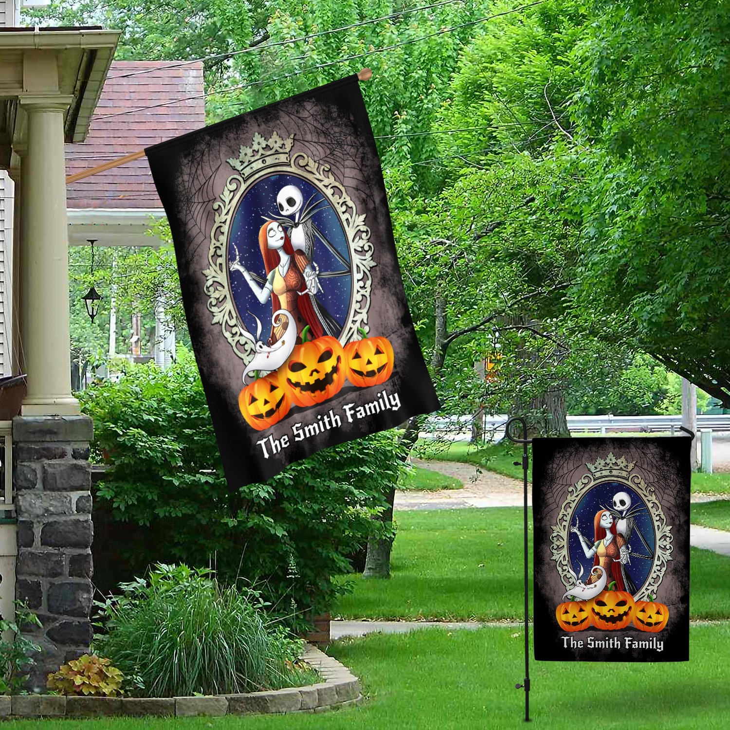 4NH. Jack And Sally Flag (Sample Design) Garden & House Mockup 1