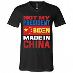china t, Black, V-Neck T-Shirt