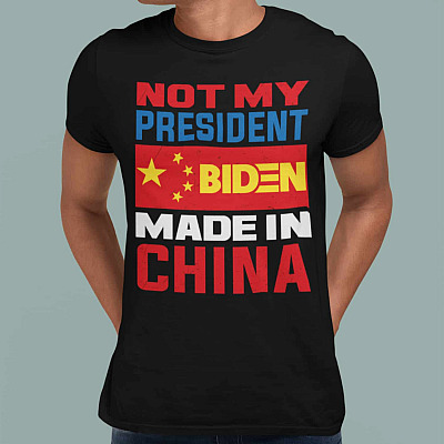 Alternative view of China Joe Biden Not My President T-Shirt - V-Neck Tee - Anti Biden Impeach 46 Shirt