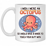 octopus, White, 11 oz. White Mug