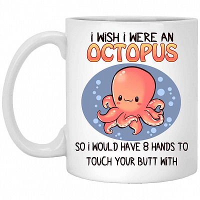 octopus, White, 11 oz. White Mug