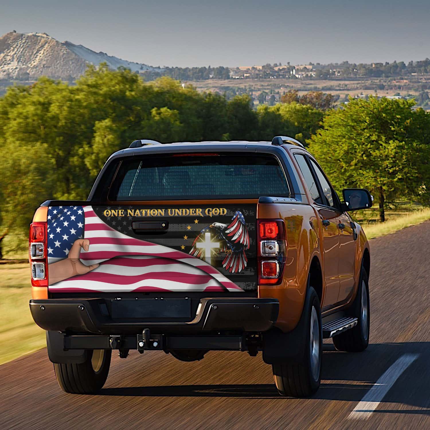 3O. One Nation Tailgate Wrap Mockup 8