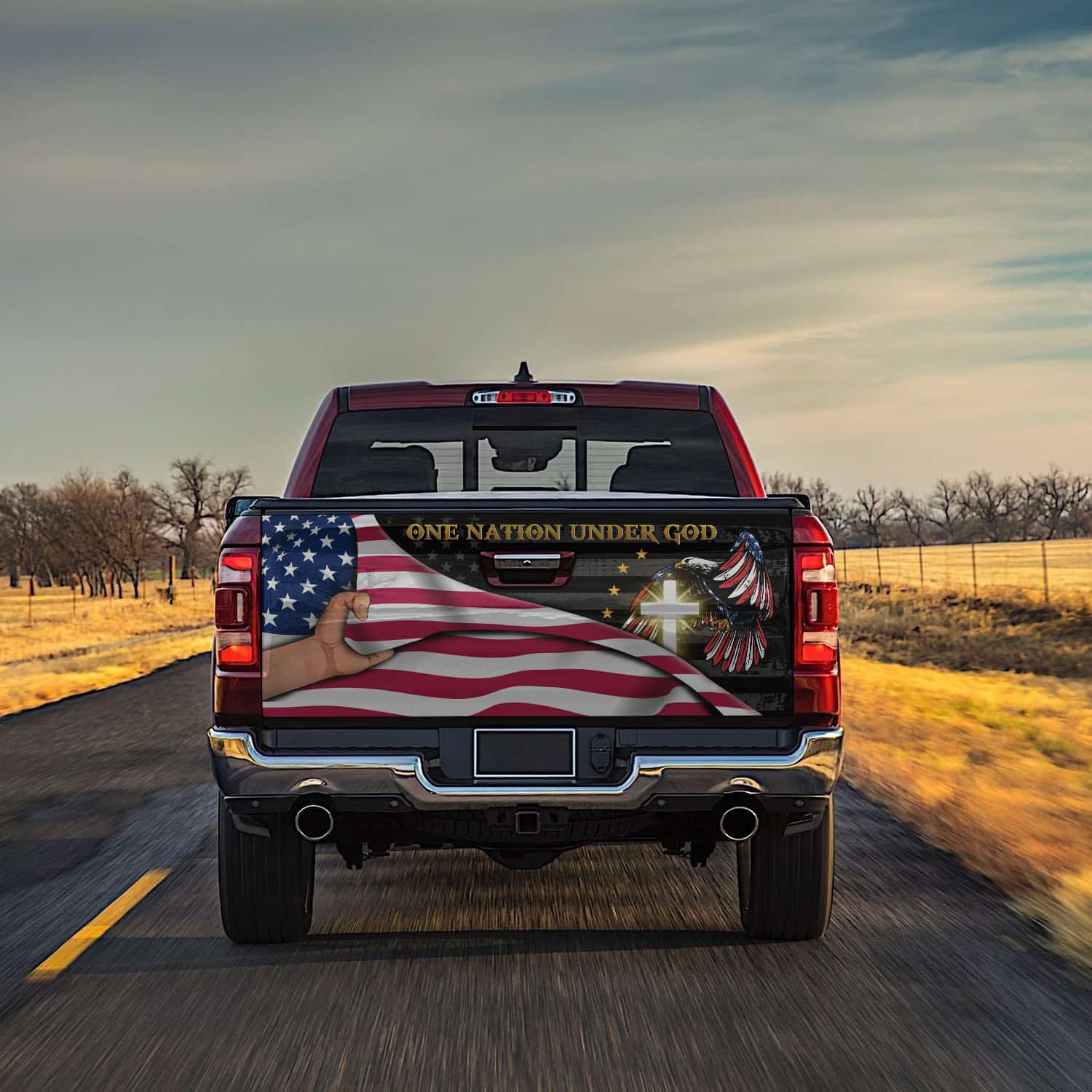 3O. One Nation Tailgate Wrap Mockup 13
