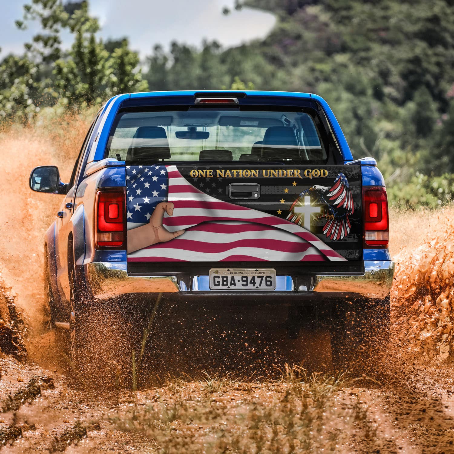 3O. One Nation Tailgate Wrap Mockup 3