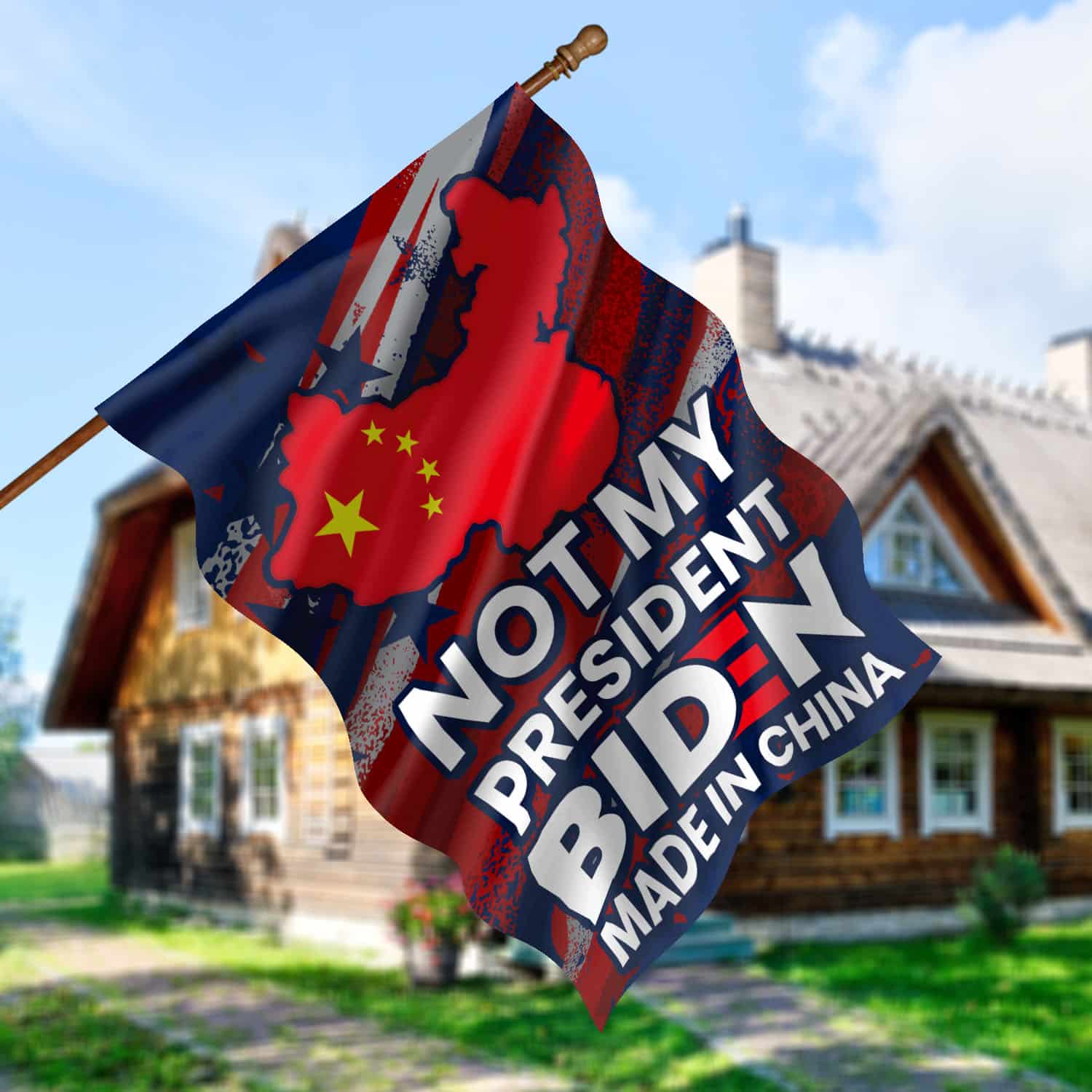 Size 30x40 House Flag Mockup 5