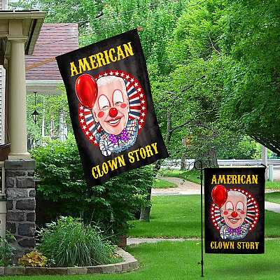 Alternative view of Joe Biden Horror American Clown Story Halloween Costume Decorative Garden Flag - House Flag - Funny Joe Biden Flag