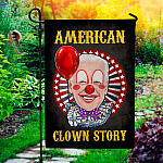14NH. Uu tien. American Clown Story Garden Flag Mockup 1