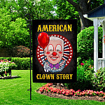 14NH. Uu tien. American Clown Story Garden Flag Mockup 2