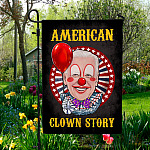 14NH. Uu tien. American Clown Story Garden Flag Mockup 5