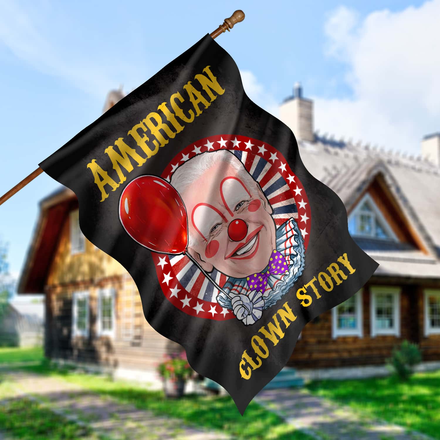 14NH. Uu tien. American Clown Story House Flag Mockup 5