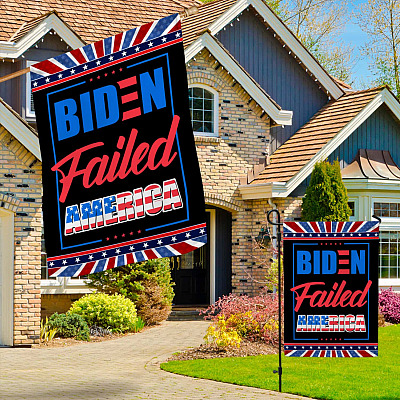Alternative view of Biden Failed America Flag - Impeach Joe Biden Must Resign Garden Flag - House Flag