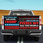 3VT. In This Car We Love Trump Tailgate Wrap Mockup 10