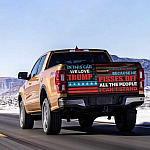 3VT. In This Car We Love Trump Tailgate Wrap Mockup 14