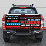 3VT. In This Car We Love Trump Tailgate Wrap Mockup 2