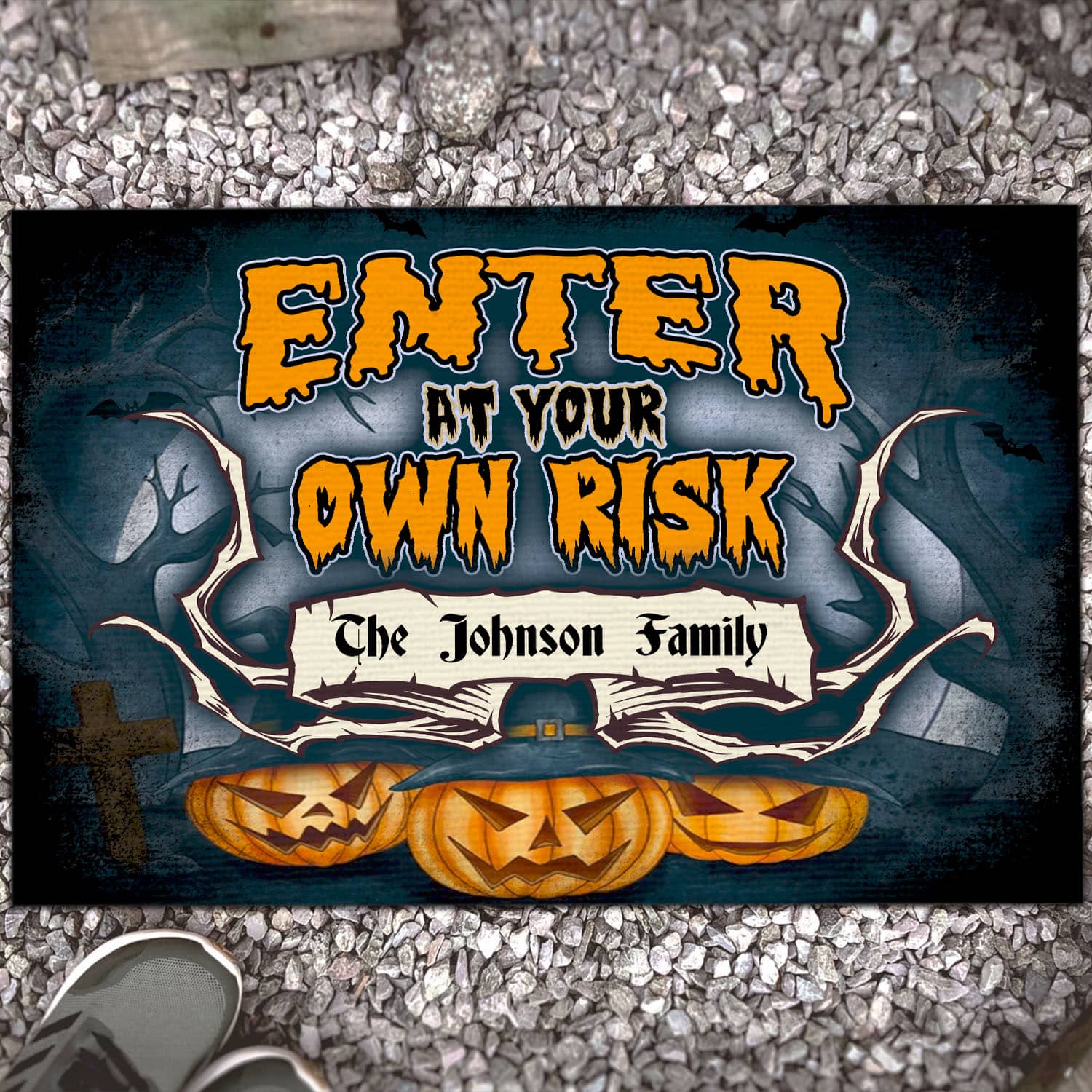 6VT. Enter At Your Own Risk Sample Design Doormat Mockup 13