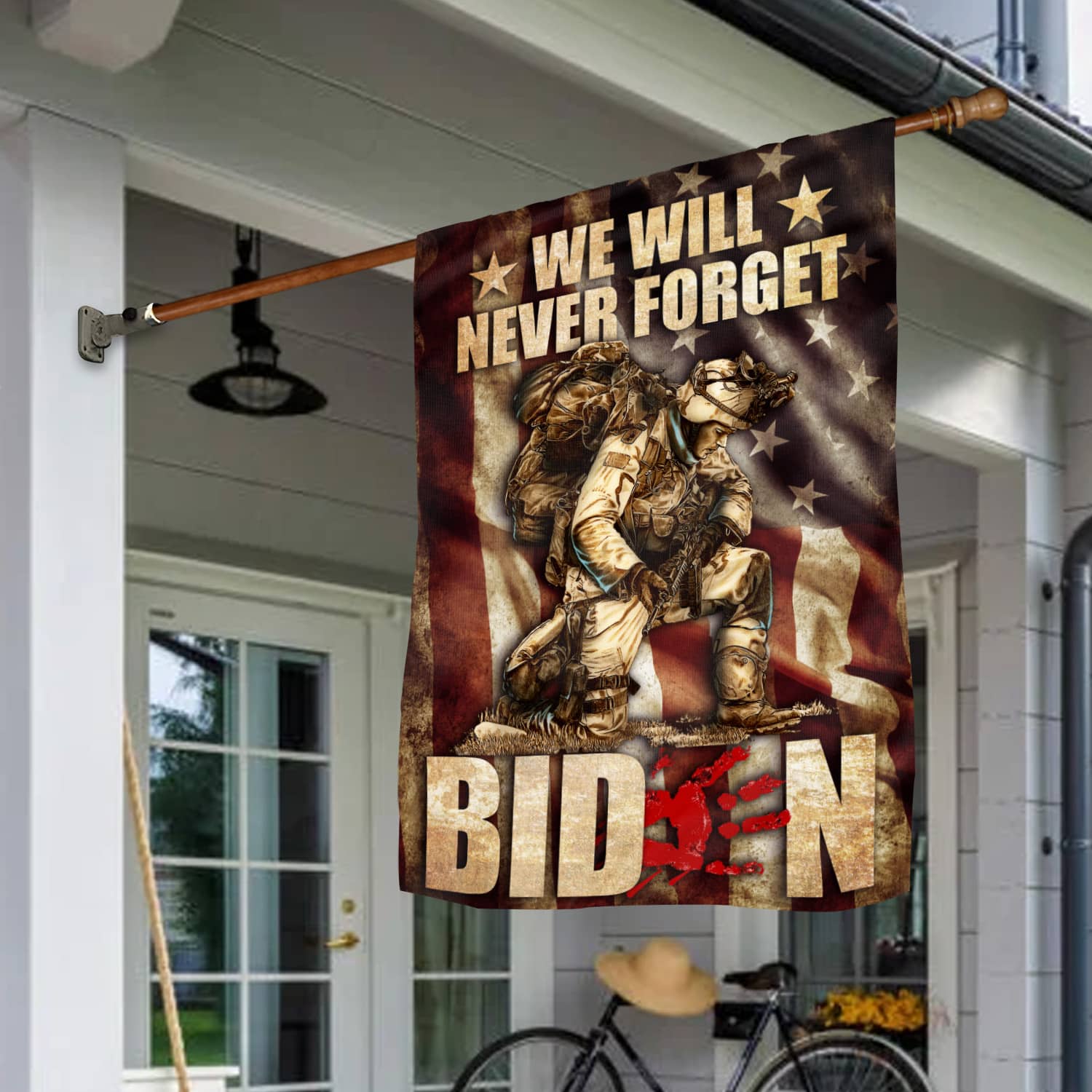 7NH. Uu tien. Never Forget Biden House Flag Mockup 1