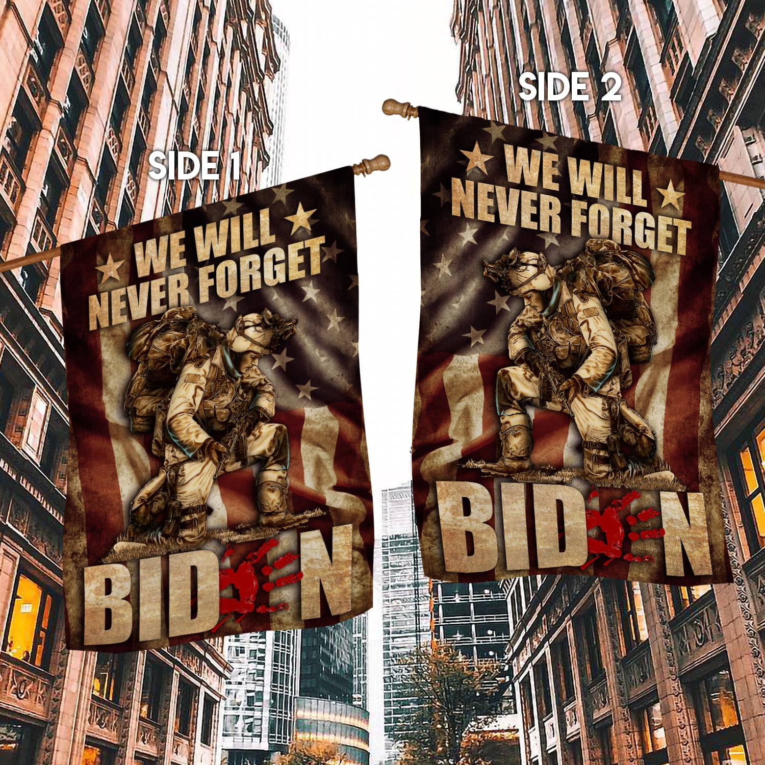 7NH. Uu tien. Never Forget Biden House Flag Mockup 2 Side-1