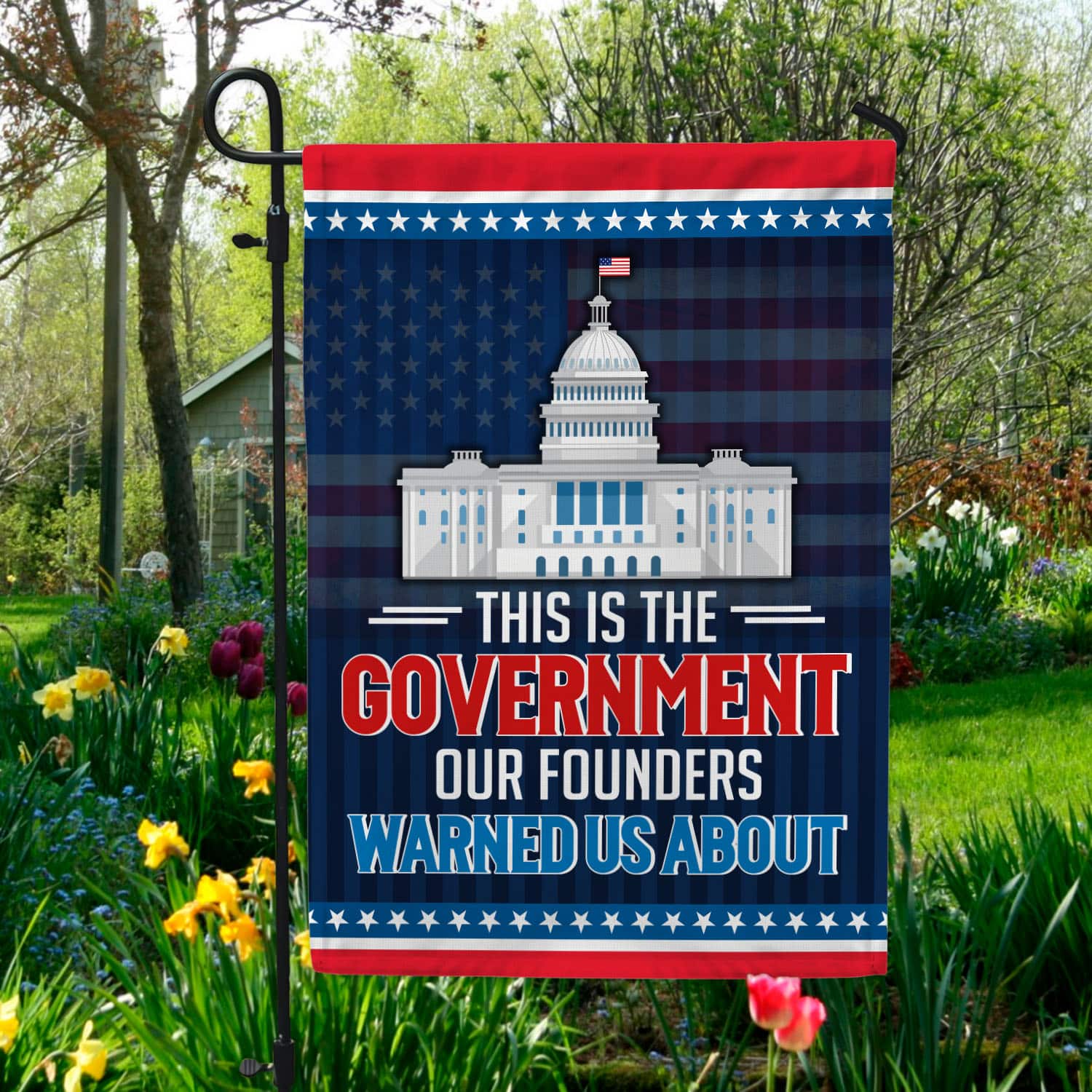 1O. Founders Warned Us-30x40 Garden Flag Mockup 5