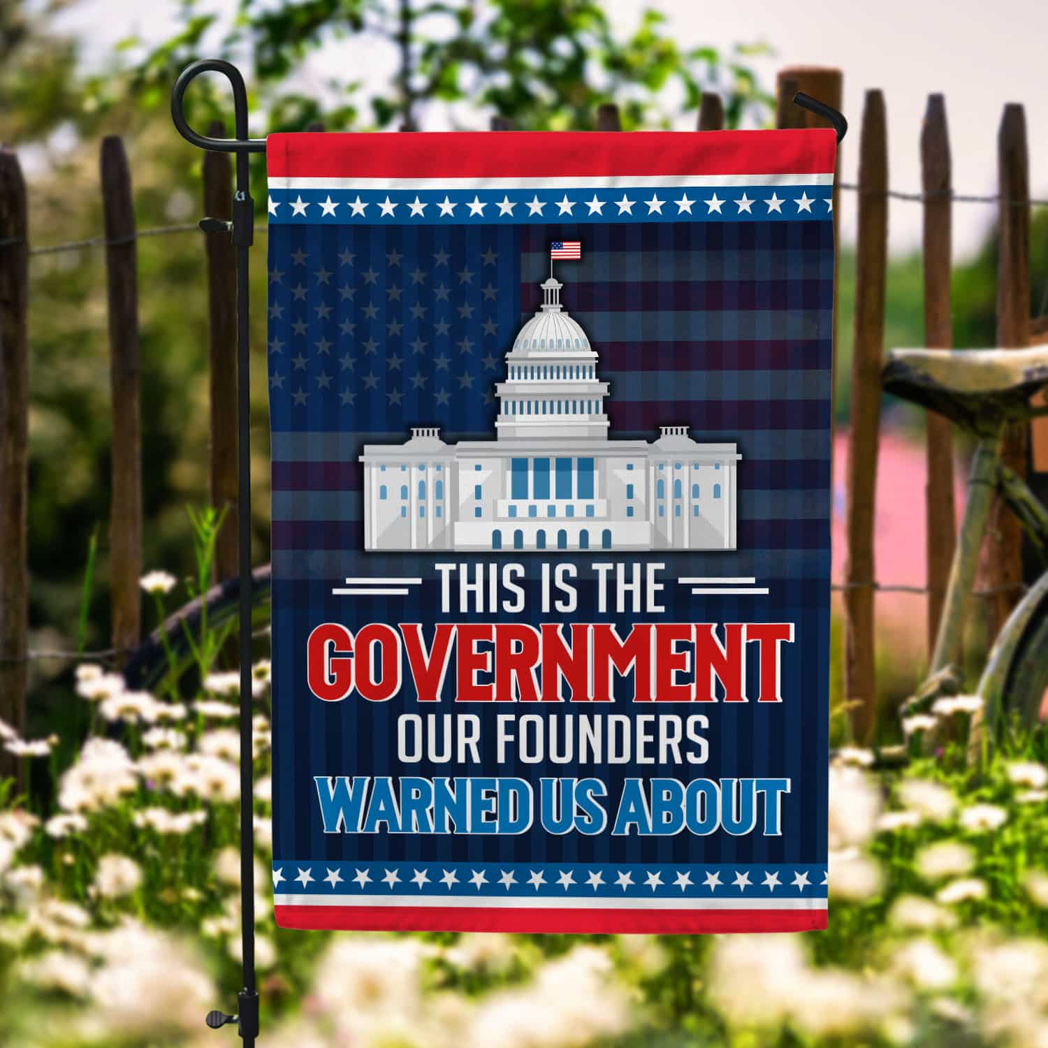 1O. Founders Warned Us-30x40 Garden Flag Mockup 6