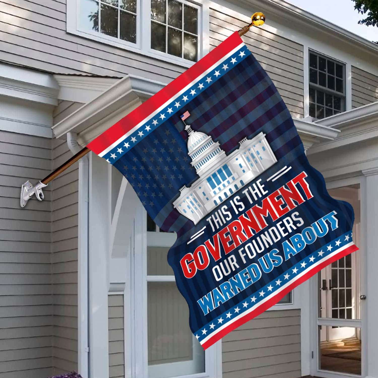 1O. Founders Warned Us-30x40 House Flag Mockup 6