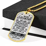 Adorable Saying From Wife To My Husband Dog Tag Pendant Necklace - I Am Blessed To Have You In My Life Couple Anniversary Necklace