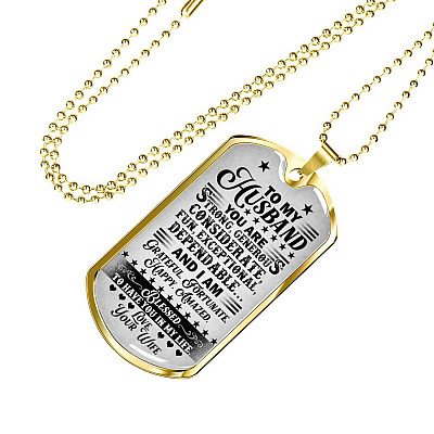 Adorable Saying From Wife To My Husband Dog Tag Pendant Necklace - I Am Blessed To Have You In My Life Couple Anniversary Necklace