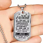 Adorable Saying From Wife To My Husband Dog Tag Pendant Necklace - I Am Blessed To Have You In My Life Couple Anniversary Necklace