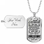 Adorable Saying From Wife To My Husband Dog Tag Pendant Necklace - I Am Blessed To Have You In My Life Couple Anniversary Necklace