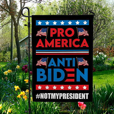 Pro American Anti Biden Not My President Decorative Garden Flag - Funny Anti Biden Political House Flag - Wall Flag