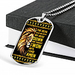 The Devil Saw Me with My Head Down and Thought He'd Won until I Said Amen Dog Tag Pendant Necklace
