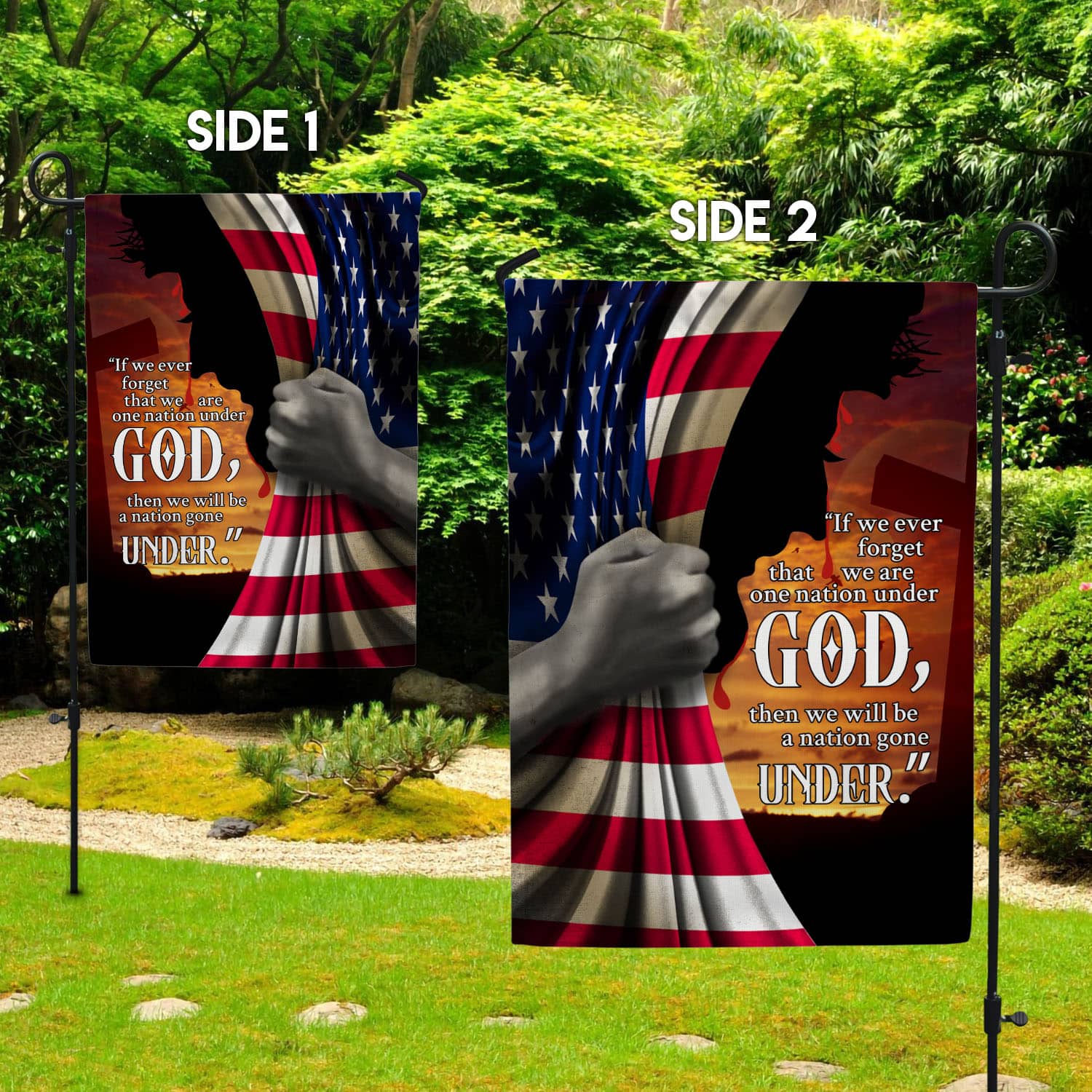 4VT. If We Ever Forget Garden Flag Mockup 2 Side